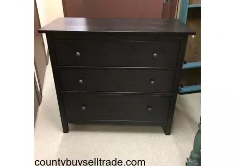 3 Drawer Black Dresser